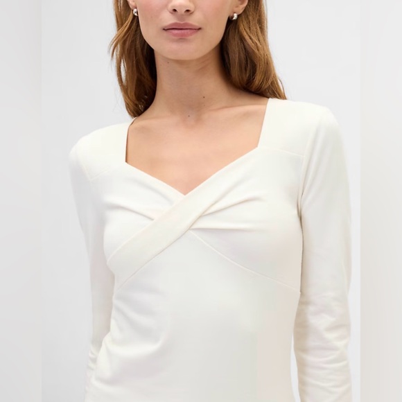 GAP Tops - NWT | GAP Twist-Front Sweetheart Top | Ivory Cream Frost XL | MSRP $34.99